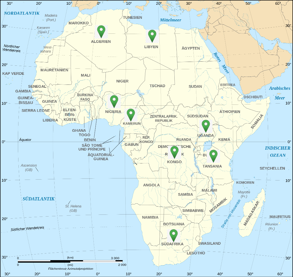 politische karte afrika mak